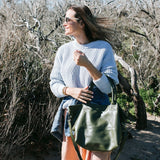 Paris Army Leather Tote Bag