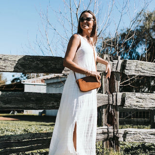 Mini Florence Caramel Leather Crossbody Wallet