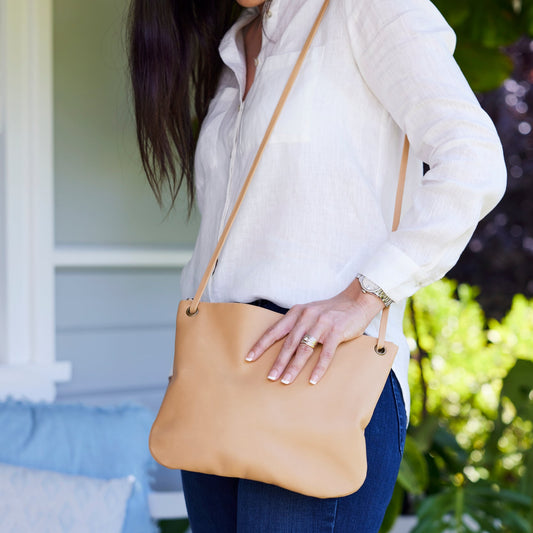 Florence Nude Leather Crossbody