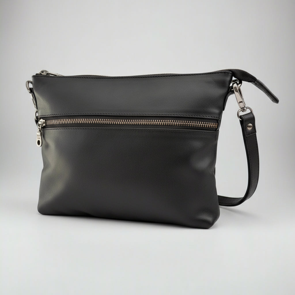 Mini Rome Black Leather Crossbody