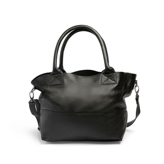 Paris Black Leather Tote Bag