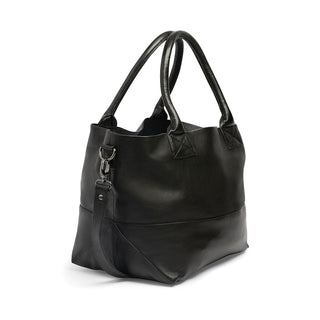 Paris Black Leather Tote Bag