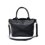 Paris French Navy Leather Tote Bag
