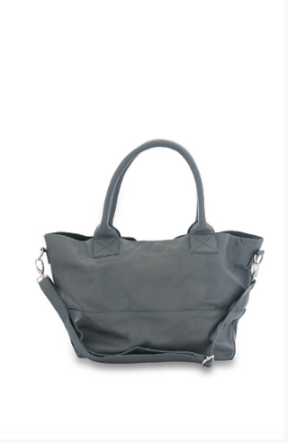 Paris Leather Tote Bag - Grey