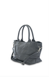 Paris Grey Leather Tote Bag