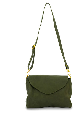 Singapore Leather Crossbody Bag - Army