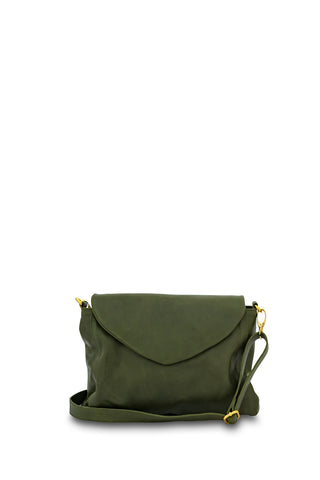 Singapore Leather Crossbody Bag - Army