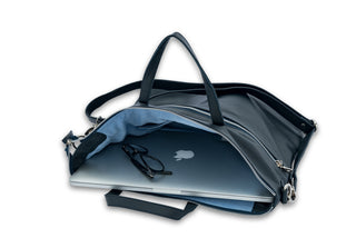 Rome Leather Tote Bag - French Navy